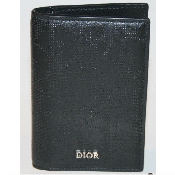 Dior Other - NWT DIOR black perforated leather Bifold Wallet with Silver Hardware💗💗💗